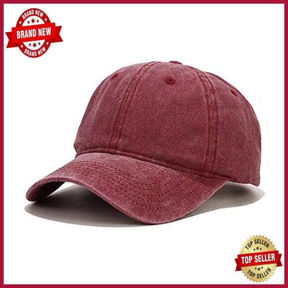 9-Pack Vintage Washed Cotton Baseball Caps, Adjustable Unisex Hats, UPF 50+ main image 6